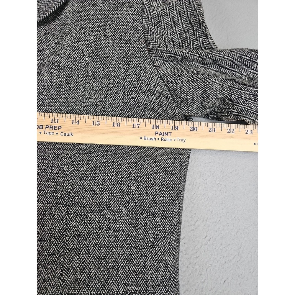 VTG L.L. Bean Blazer Peacoat Womens 10P Gray Herringbone Wool Blend Academia USA - Picture 6 of 10